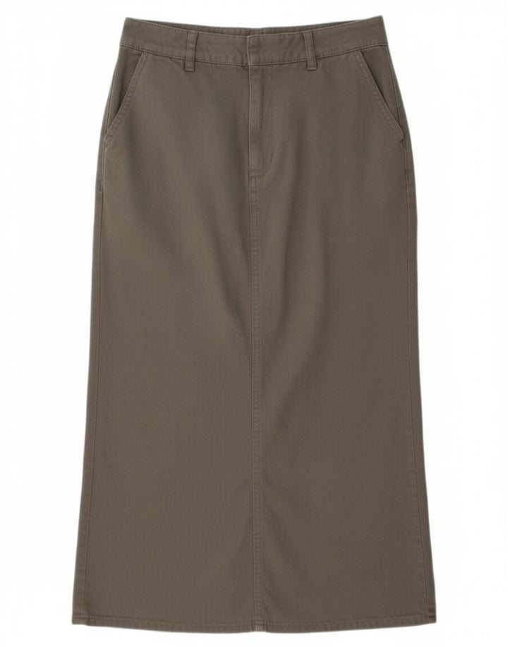 Saia midi feminina PULL & BEAR W28 algodão cinza médio