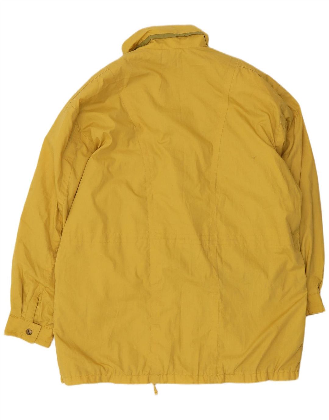 Capa de chuva desproporcionado UE 42 das mulheres do vintage grande poliéster amarelo