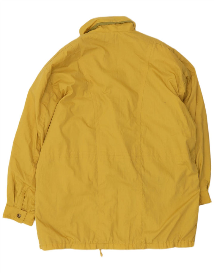 Capa de chuva desproporcionado UE 42 das mulheres do vintage grande poliéster amarelo