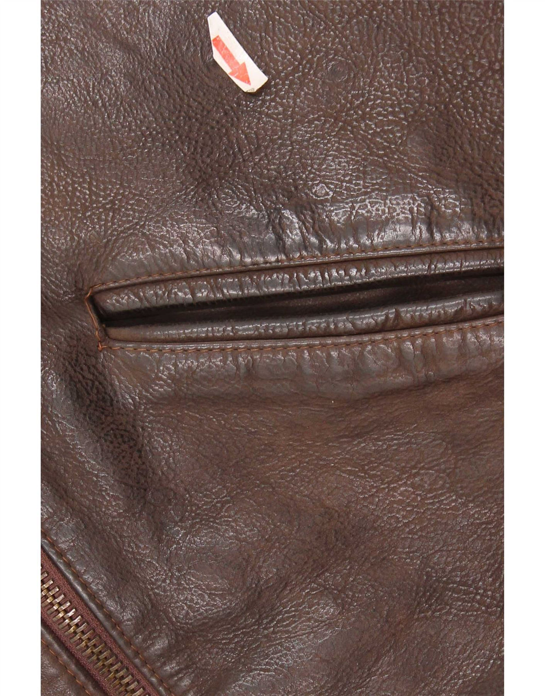 Jaqueta de couro masculina vintage UK 36 pequena marrom