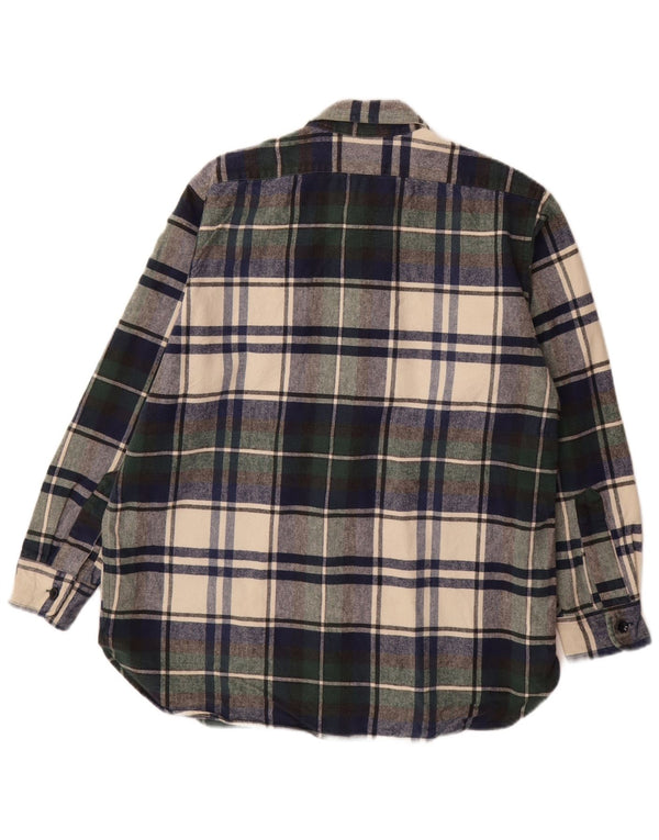 Camisa masculina de flanela L.L.Bean algodão xadrez verde médio