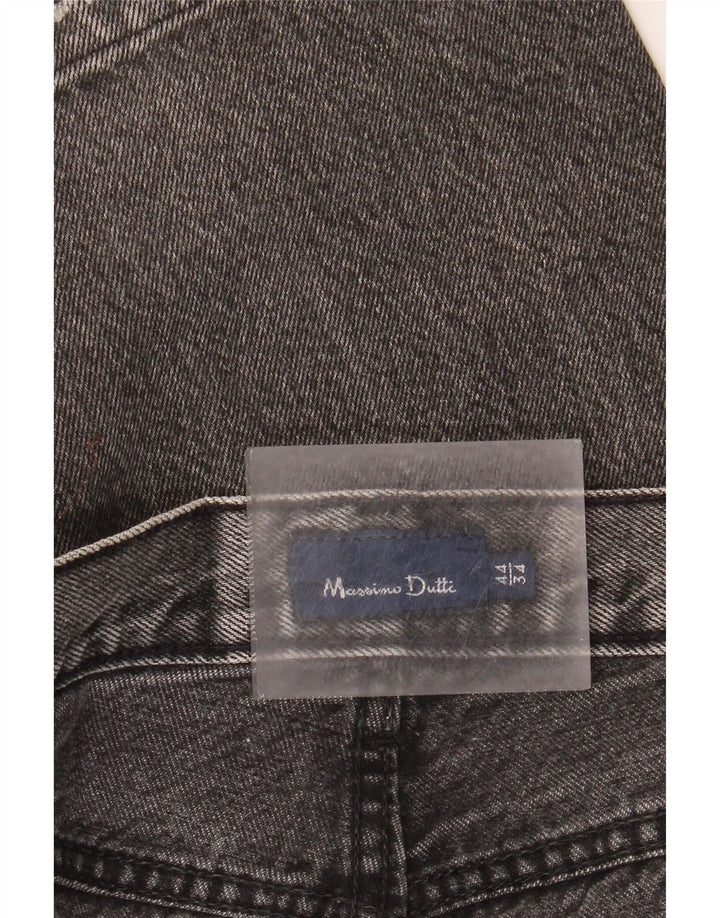 Jeans reto masculino Massimo Dutti EU 44 grande W34 L30 cinza