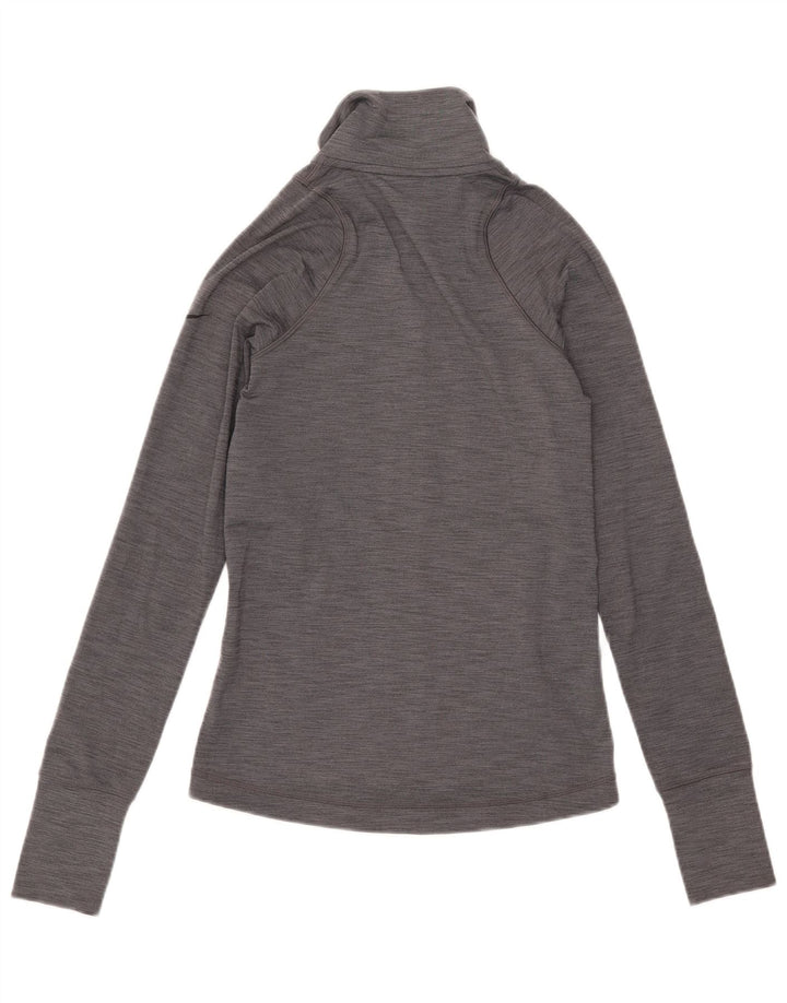 Nike Womens Dri Fit Tracksuit Top Jacket UK 10 Pequeno Cinza Flecked