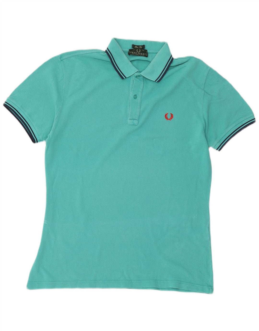Camisa polo masculina Slim Fit Fred Perry grande algodão turquesa