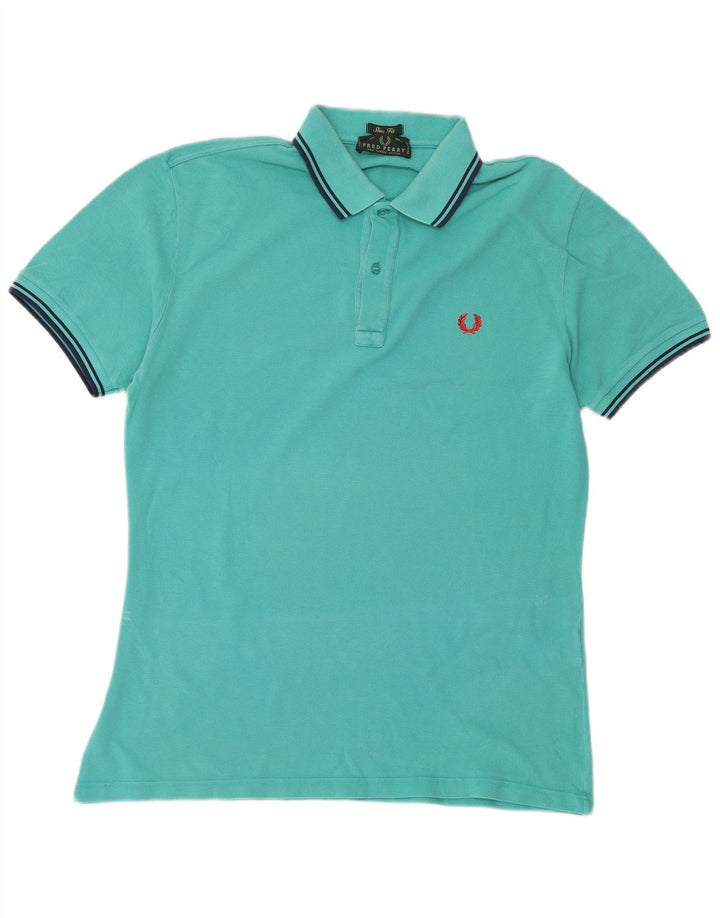 Camisa polo masculina Slim Fit Fred Perry grande algodão turquesa