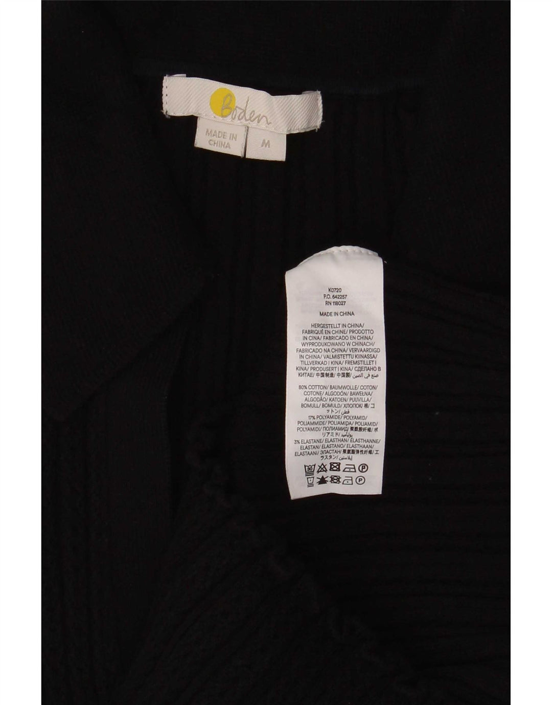Camisa polo feminina Boden UK 12 algodão preto médio