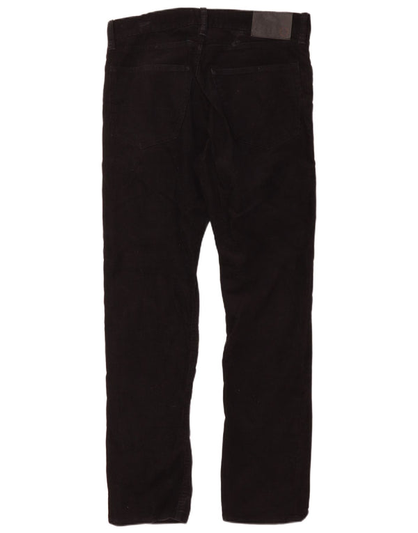 Calça masculina de veludo cotelê Marks & Spencer W32 L31 algodão preto