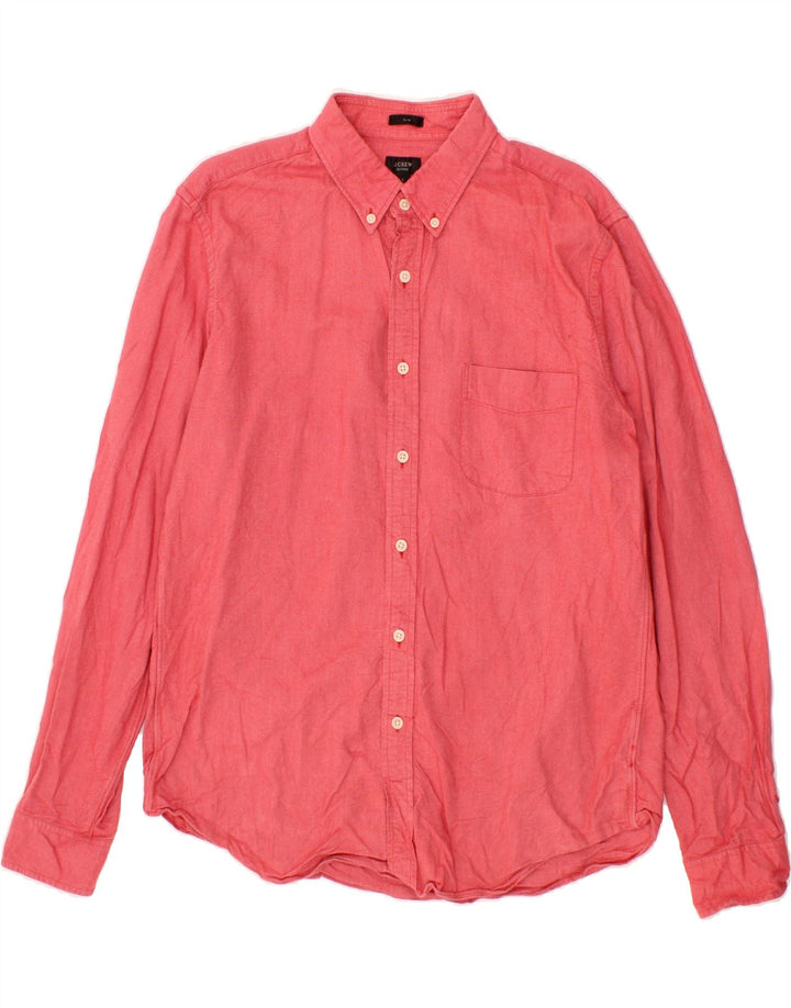 J. CREW Mens Slim Shirt Large Pink Cotton Vintage J. Crew and Second-Hand J. Crew from Messina Hembry 