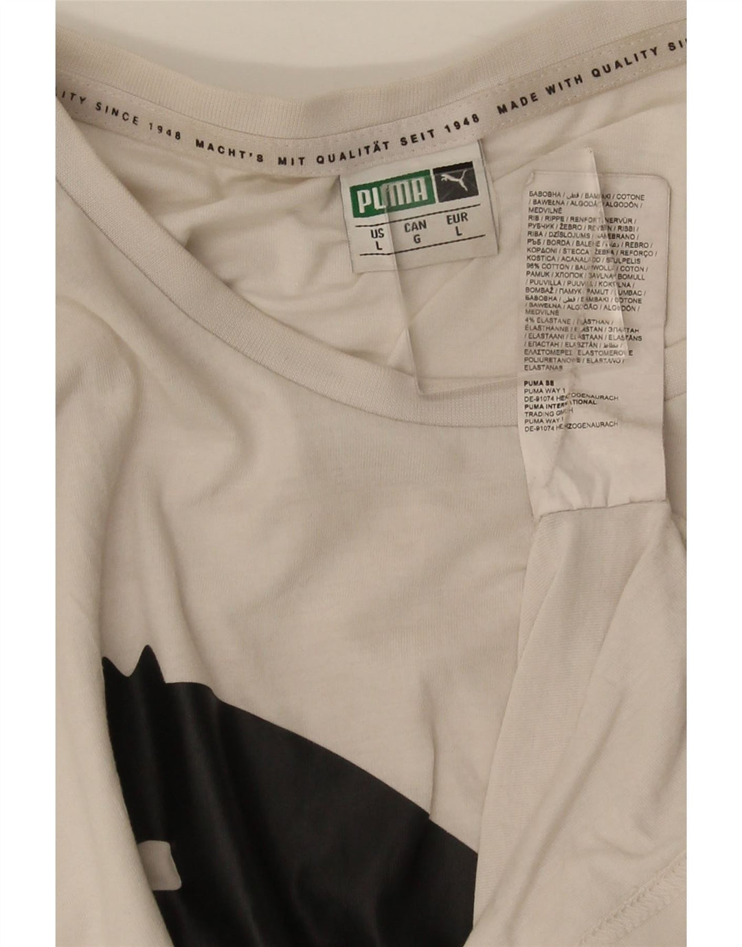 Puma Mens Graphic T-Shirt Top Grande Algodão Branco
