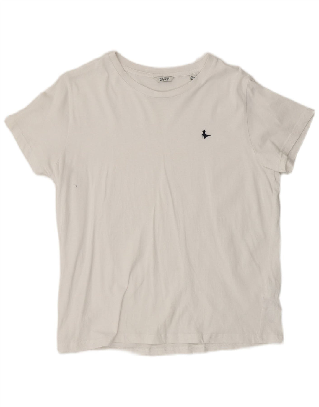 Camiseta feminina JACK WILLS UK 12 algodão branco médio