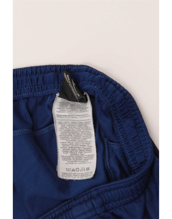 Calça de treino masculina Nike Dri Fit médio azul marinho colorblock poliéster