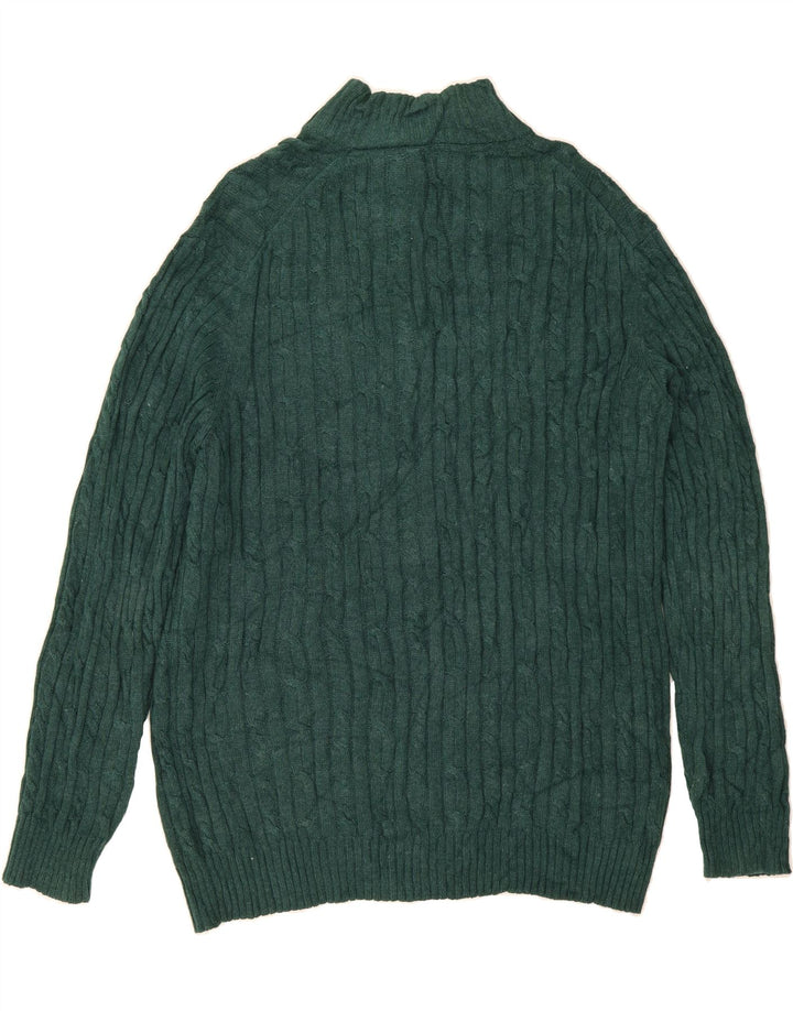 IZOD Mens Big & Tall Zip Neck Jumper Sweater XL Green Cotton Vintage Izod and Second-Hand Izod from Messina Hembry 