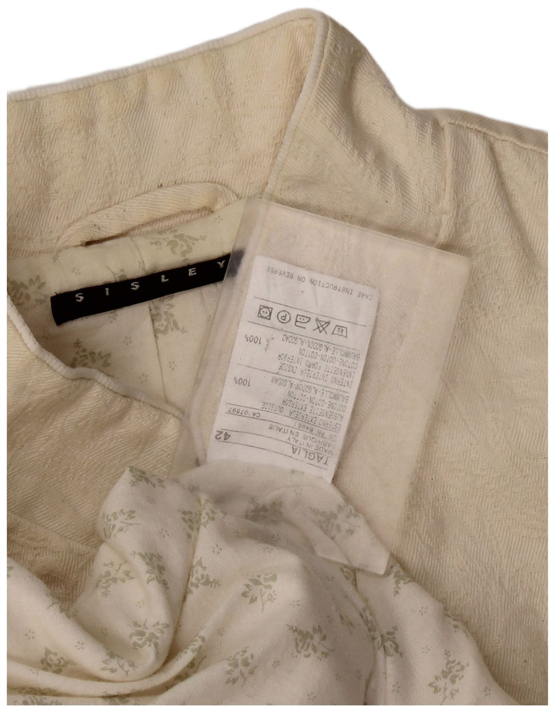 Sobretudo feminino SISLEY IT 42 médio algodão branco