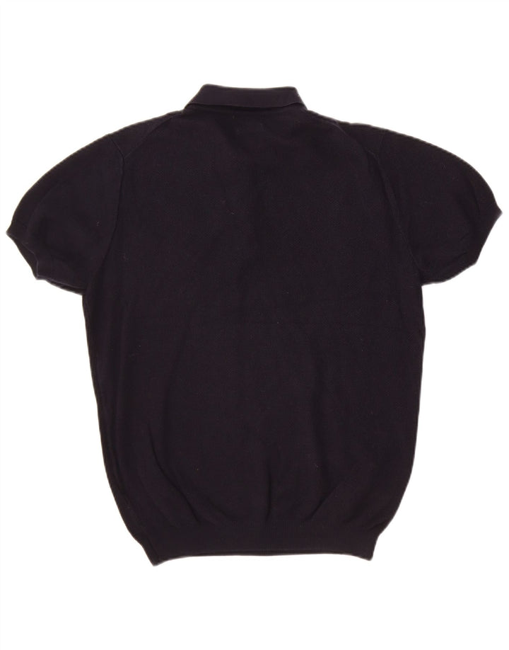Camisa polo masculina Massimo Dutti média azul marinho