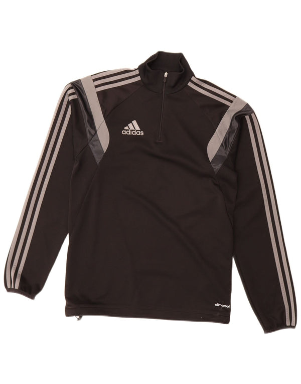 Adidas Mens Climacool Zip Neck Pullover Treino Top XS Preto Colourblock