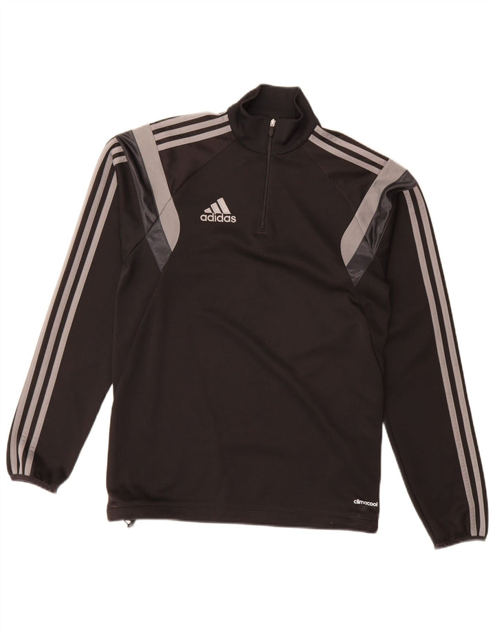 Adidas Mens Climacool Zip Neck Pullover Treino Top XS Preto Colourblock