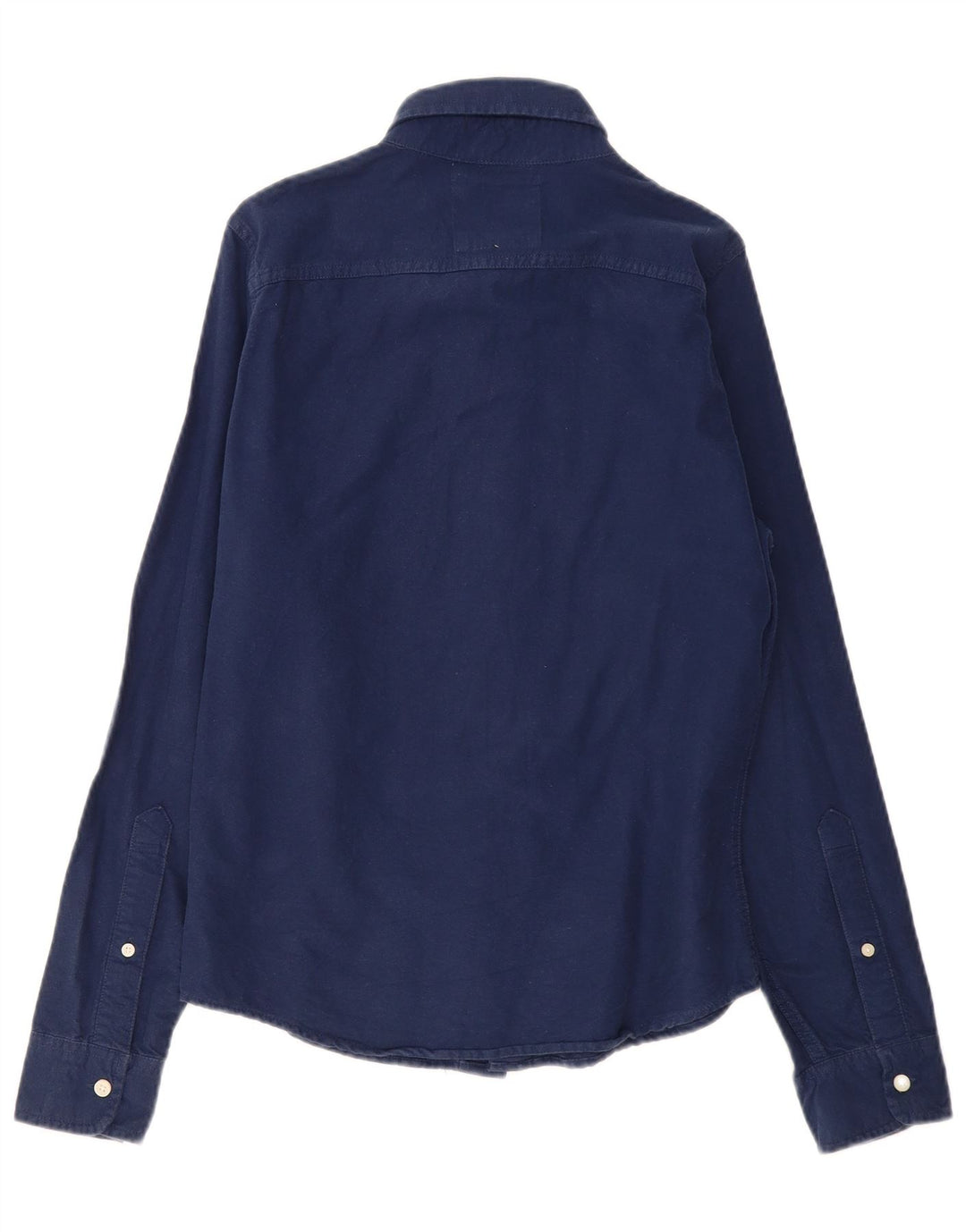 Camisa masculina HOLLISTER pequena de algodão azul marinho