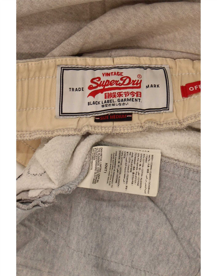 Shorts esportivos masculinos Superdry Graphic cinza médio algodão manchado