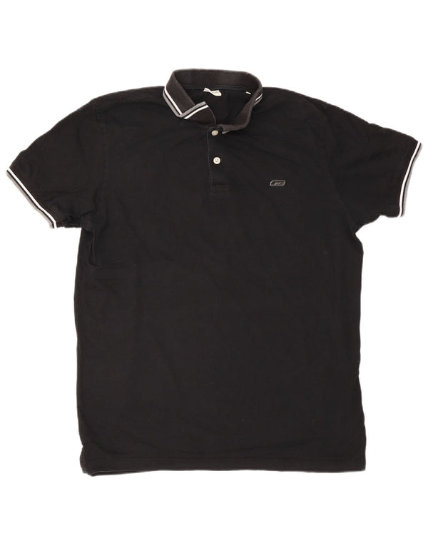 Camisa polo masculina Jack & Jones 2XL algodão listrado preto