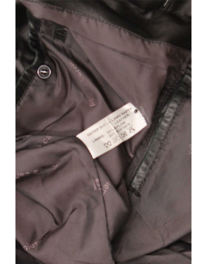 Jaqueta de couro masculina Pierre Cardin UK 40 grande preta