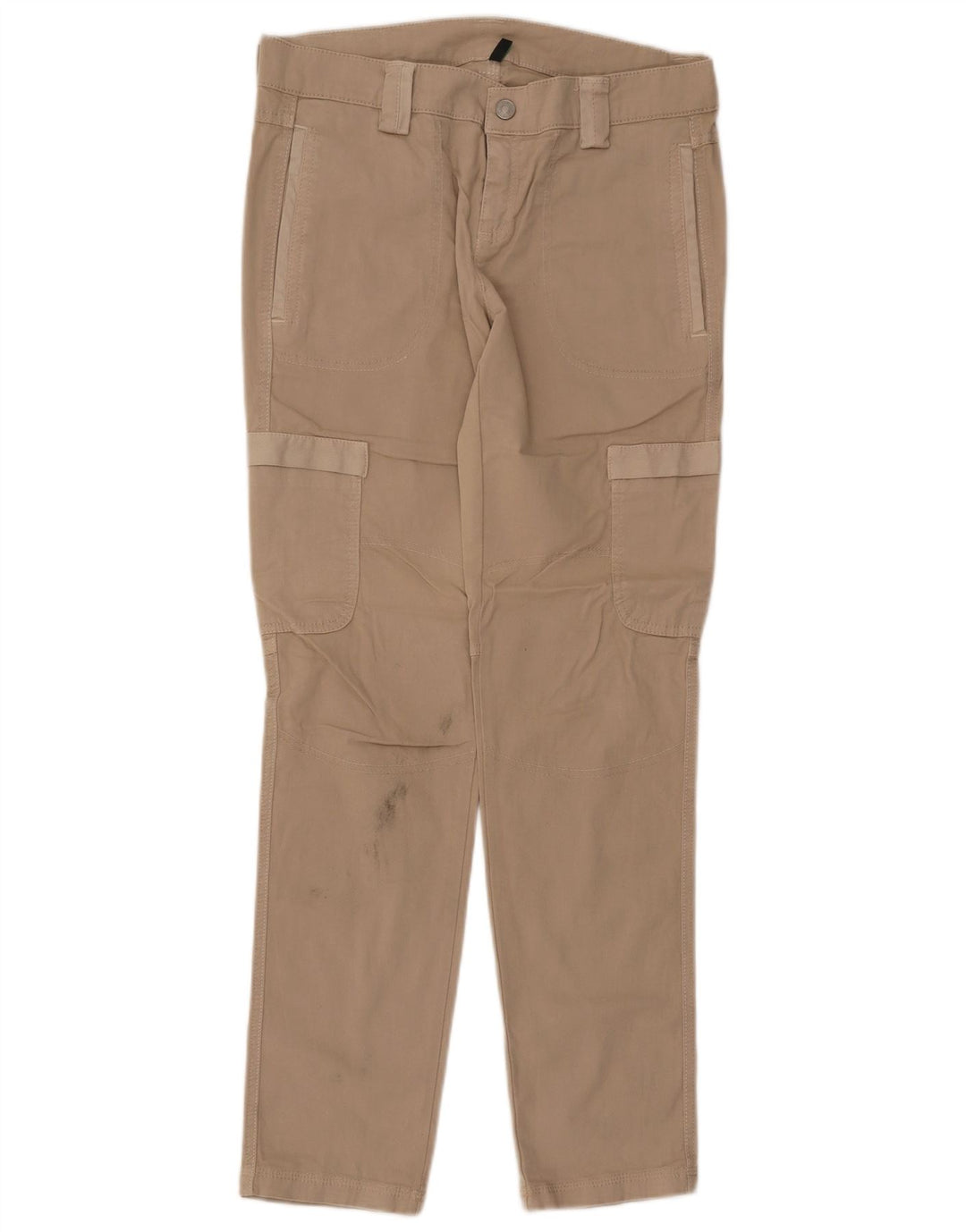 Calça cargo feminina reta BENETTON IT 42 médio W32 L30 algodão bege