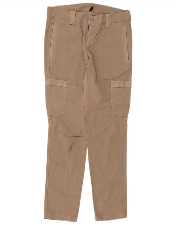 Calça cargo feminina reta BENETTON IT 42 médio W32 L30 algodão bege