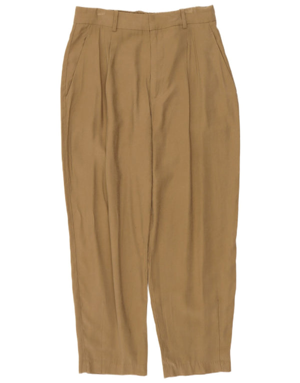 Zara Calça Chino Feminina Pegged Médio W28 L26 Viscose Cáqui
