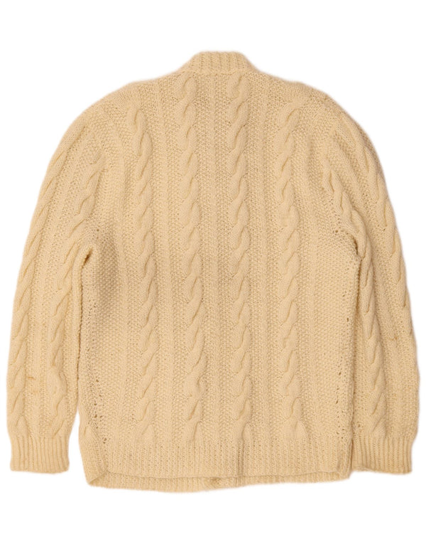 Suéter cardigã masculino vintage pequeno esbranquiçado