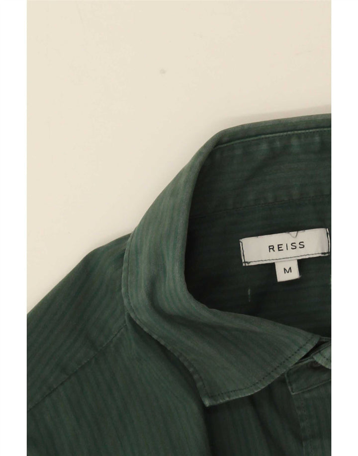 Camisa masculina Reiss risca de giz verde médio