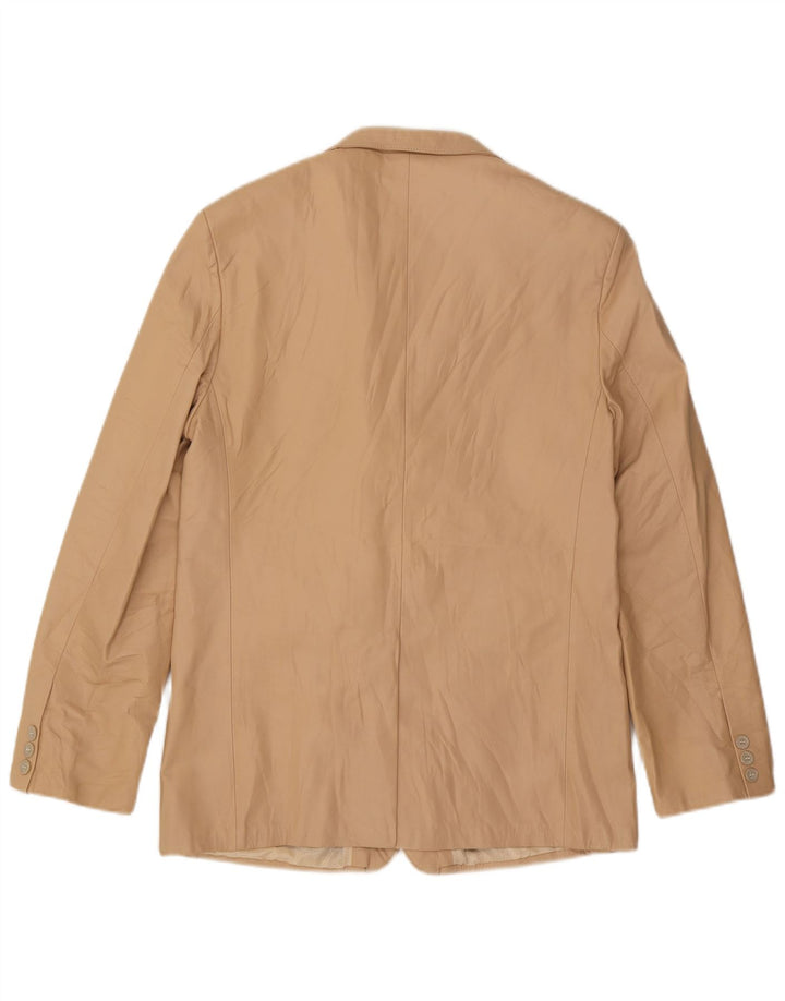 Jaqueta Blazer Feminina Vintage com 2 Botões Reino Unido 14 Bege Médio