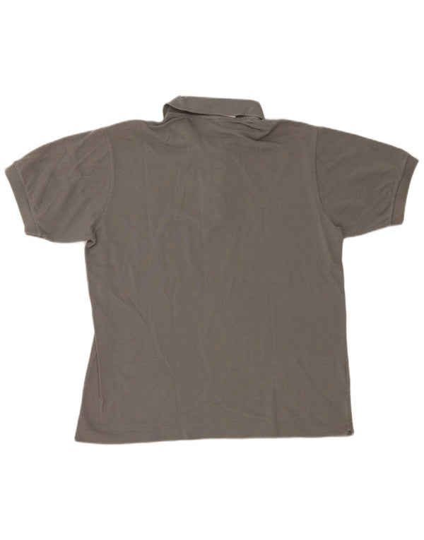 Camisa polo masculina Lacoste tamanho 4 algodão cinza médio