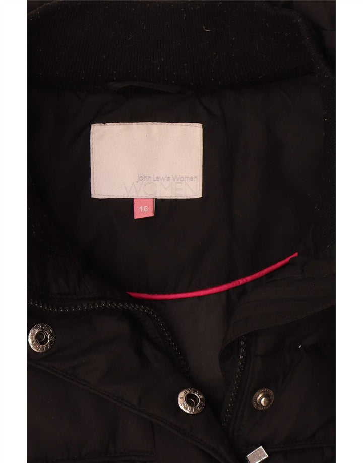 Colete acolchoado feminino John Lewis UK 16 grande poliéster preto