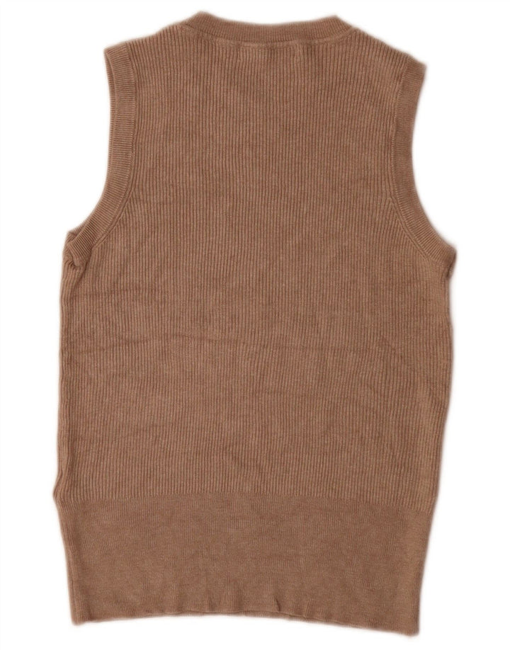 Regata feminina Marks & Spencer com colete Reino Unido 16 grande viscose marrom
