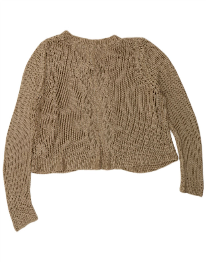 Suéter cardigã feminino grande Marks & Spencer Reino Unido 16 grande bege acrílico