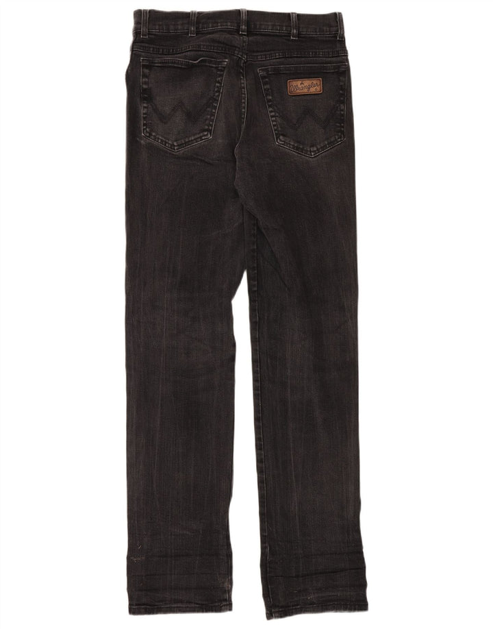 Wrangler Mens Straight Jeans W33 L36 Algodão Preto