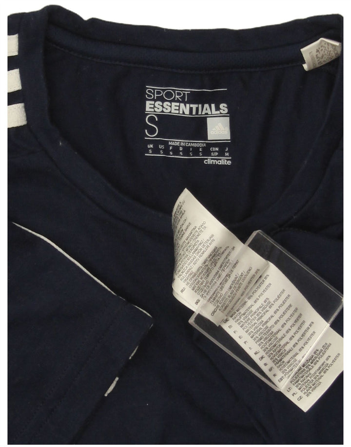 Camiseta masculina Adidas Climalite Top pequeno azul marinho poliéster