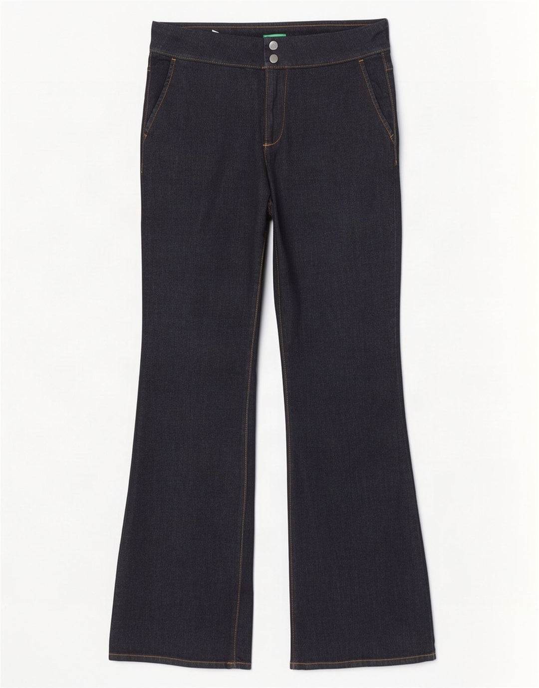 Benetton Jeans Bootcut Feminino Reino Unido 12 Médio W32 L34 Azul Marinho Algodão