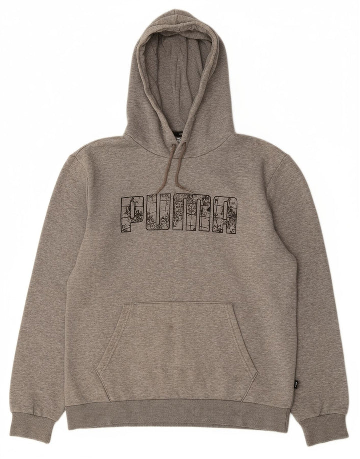 PUMA Mens Graphic Hoodie Jumper Médio Algodão Cinza