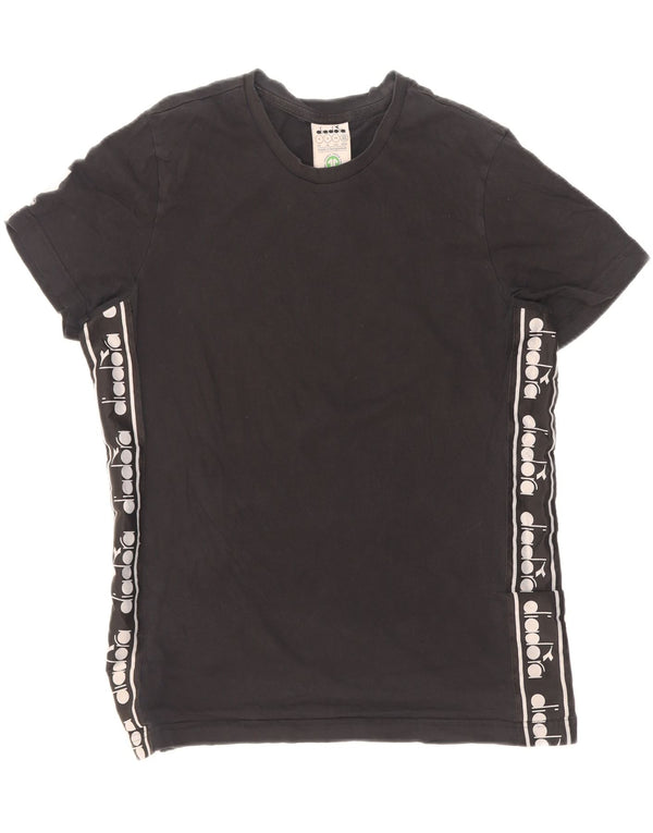 Camiseta gráfica masculina Diadora Top pequeno preto