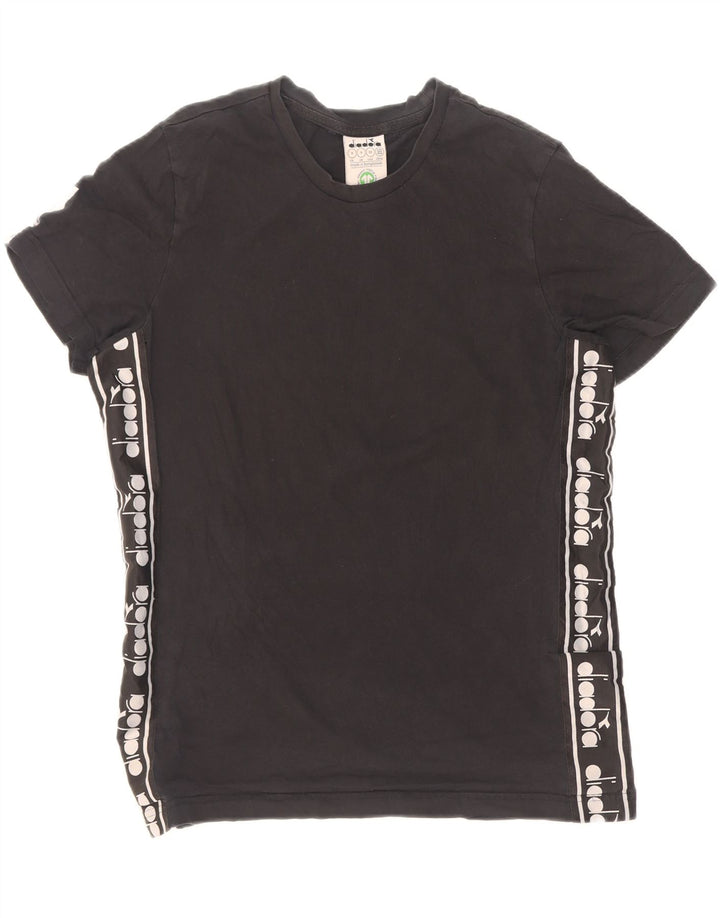 Camiseta gráfica masculina Diadora Top pequeno preto