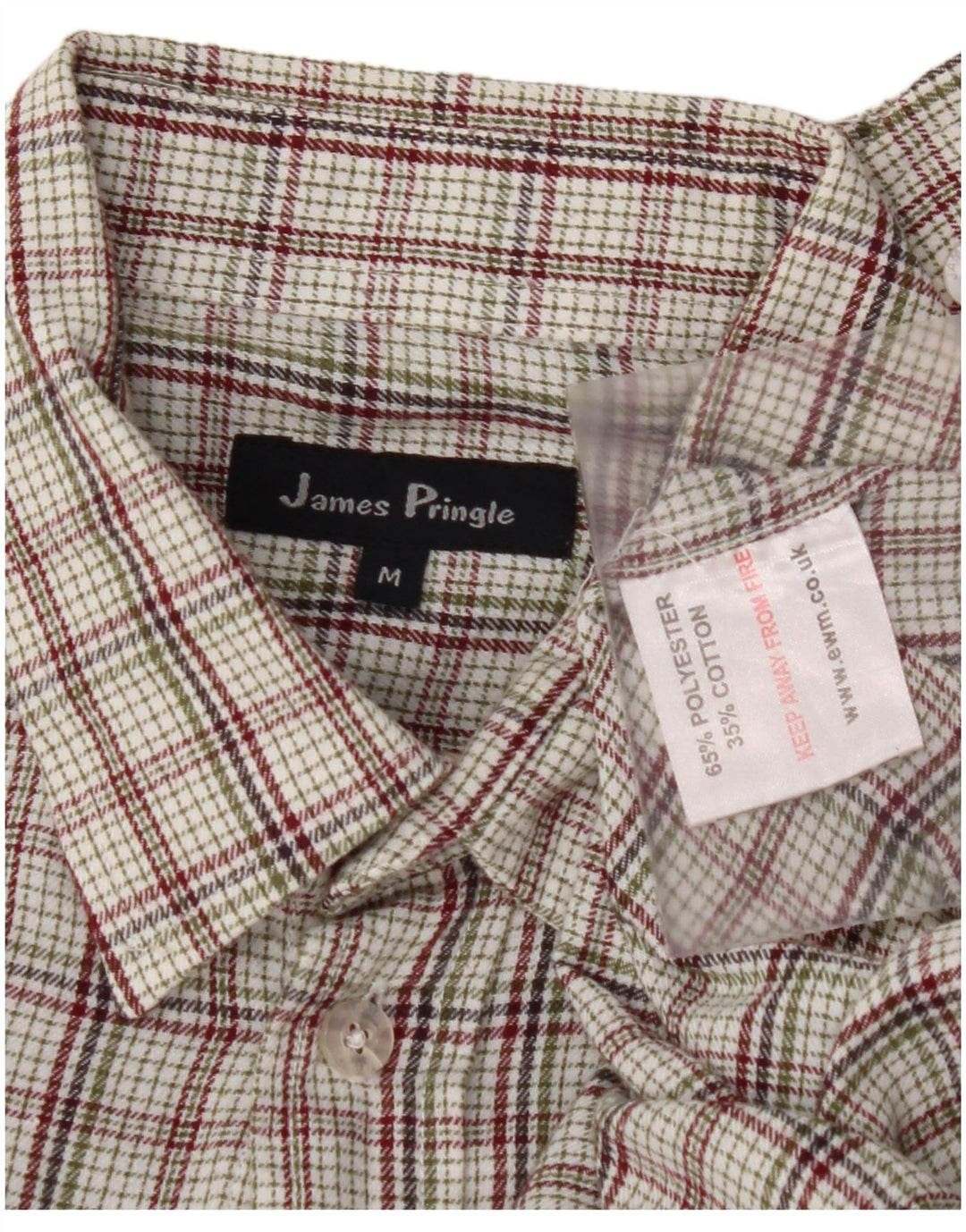 Camisa masculina JAMES PRINGLE poliéster xadrez médio multicolorido