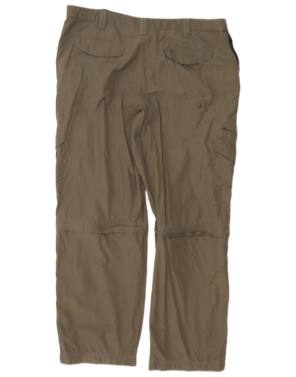 Calça cargo reta masculina Marks & Spencer Blue Harbor W42 L31 cáqui