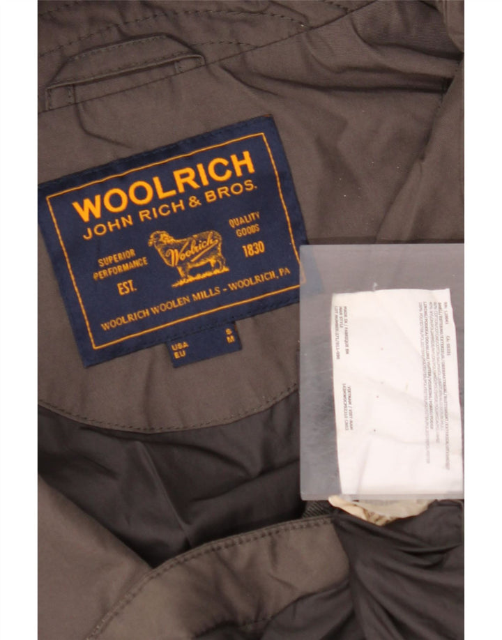 Jaqueta parka masculina com capuz militar WOOLRICH Reino Unido 38 algodão marrom médio