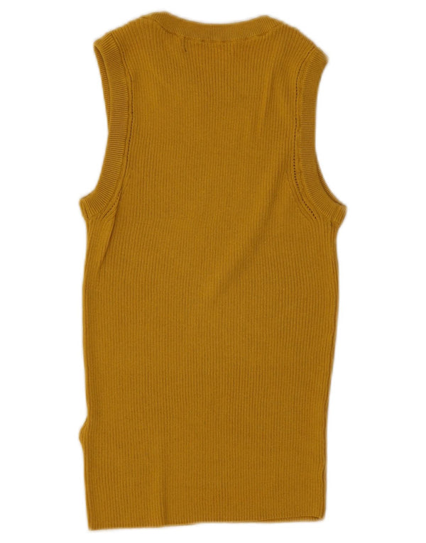 Colete feminino Marks & Spencer Top UK 10 viscose amarela pequena