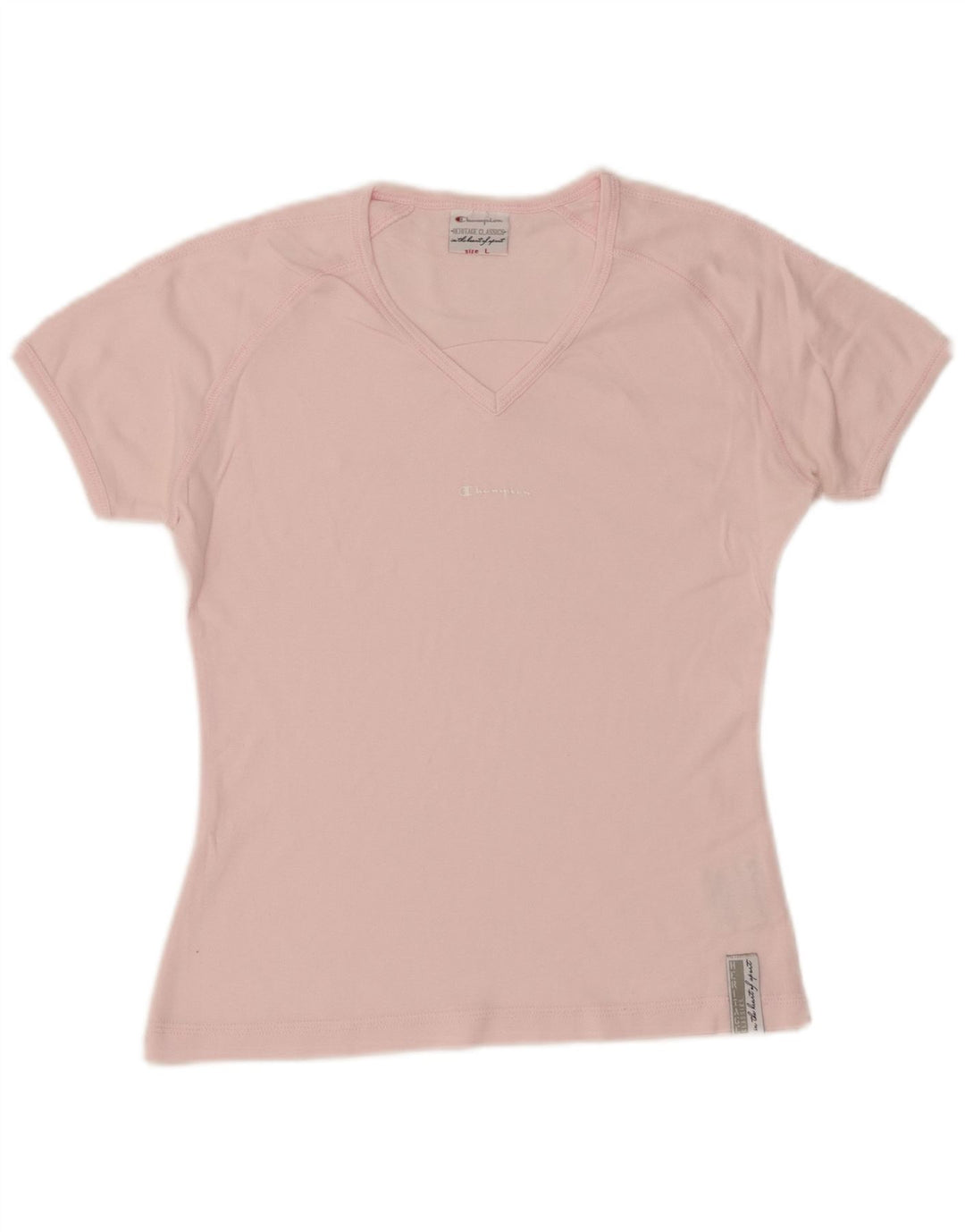 Camiseta feminina CHAMPION Heritage Classics UK 14 grande algodão rosa