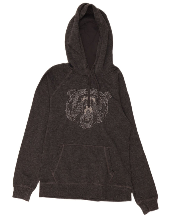 Jumper com capuz gráfico feminino The North Face UK 14 algodão cinza médio