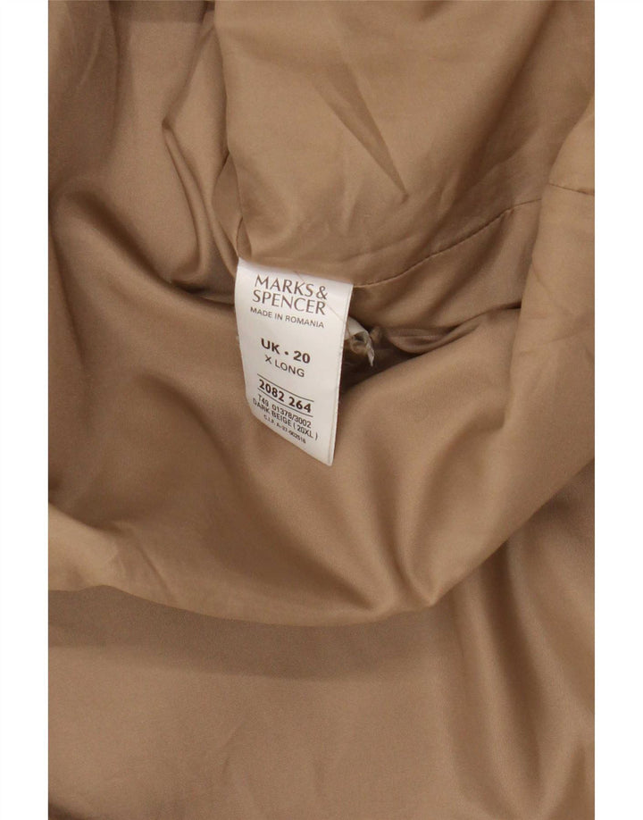 Sobretudo feminino Marks & Spencer Longline UK 20 2XL poliéster bege