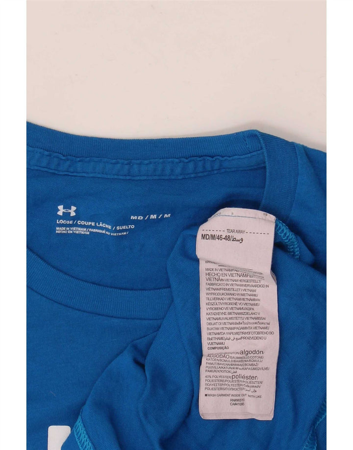 Camiseta gráfica masculina Under Armour Top médio algodão azul