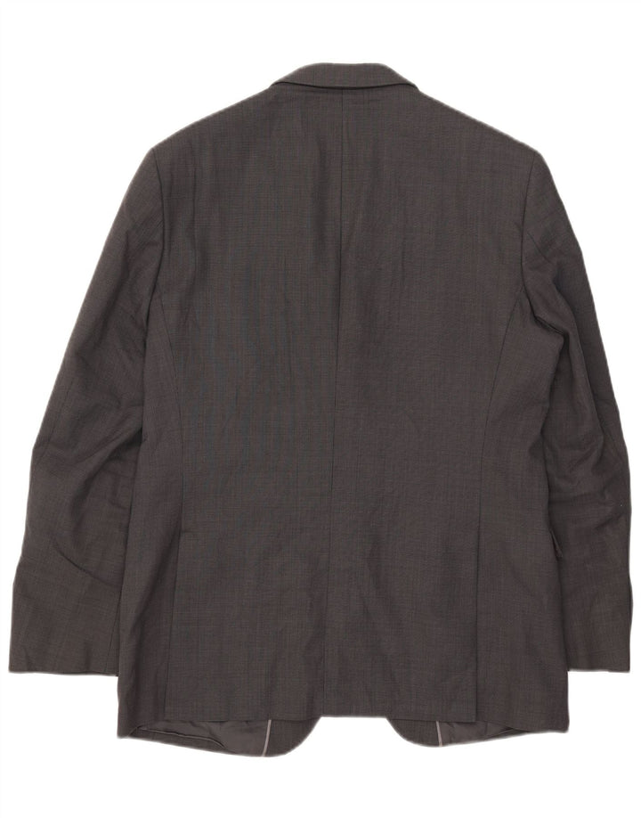 Jaqueta blazer masculina de 2 botões Marks & Spencer Reino Unido 42 grande lã cinza