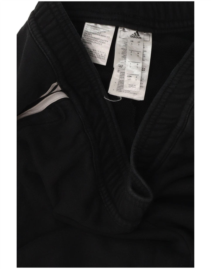 Calça de treino masculina Adidas pequena de algodão preto